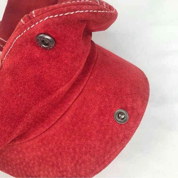 Goorin Red Leather Suede Newsboy Peaky Blinders Cabbie Cap - Picture 7 of 13